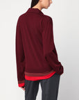 Stella McCartney Layered Bordeaux wool polo