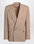 Valentino Double-breasted jacket camel light in wool