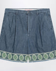 Valentino Blue bermuda short with jacquard bottom