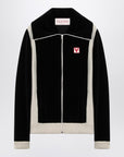 Black chenille sweatshirt with Chez Valentino patch