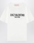 Ivory T-shirt with Chez Valentino print
