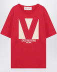 Red T-shirt with Chez Valentino print