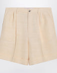 Valentino Butter-coloured Bermuda shorts with turn-ups