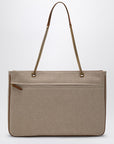 Valentino Garavani Large Viva Superstar Bag in Natural/Spice Canvas
