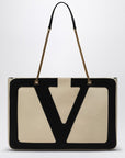 Valentino Garavani Large Viva Superstar bag in butter white/black
