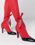 Valentino Garavani Black and red Foliefoliage décolleté