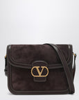Valentino Garavani Dark brown leather and suede 9TO5 bag