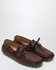 Valentino Garavani Brown leather moccasin driver Fantaway