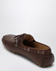 Valentino Garavani Brown leather moccasin driver Fantaway