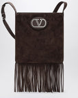 Valentino Garavani Nellcôte dark brown suede bag