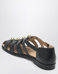 Valentino Garavani Black leather fisherman sandals with studs