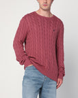 Polo Ralph Lauren Prune juice coloured cotton cable-knit jumper