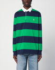 Polo Ralph Lauren Navy blue/bright green striped cotton polo shirt