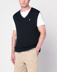 Polo Ralph Lauren Navy blue cable-knit vest