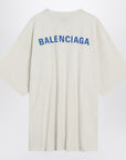 White New Balenciaga Back Medium Fit T-shirt