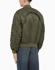 Alexander McQueen Convertible khaki nylon bomber jacket