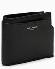 Saint Laurent Black grained leather East/West wallet with coin purse