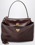 Balenciaga Cocco-print burgundy calfskin medium Rodeo bag