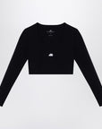 Balenciaga Black Activewear top in matt nylon blend