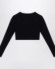 Balenciaga Black Activewear top in matt nylon blend