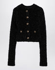 Balenciaga Black cotton blend tweed cropped cardigan