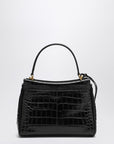 Balenciaga Small Rodeo bag in black crocodile-effect leather