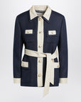 Valentino Blue/ivory jacket with belt