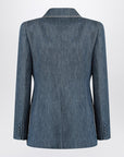 Valentino Double-breasted blue jacket in chambray denim