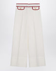 Valentino Ivory trousers with Gold V