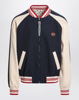 Valentino Blue/cream bomber with mixed wool VLogo
