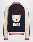 Valentino Blue/cream bomber with mixed wool VLogo