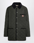Valentino Olive green quilted jacket with VLogo patch