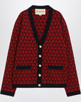 Valentino Jacquard patterned cardigan Toute la V red/navy blue