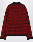 Valentino Jacquard patterned cardigan Toute la V red/navy blue