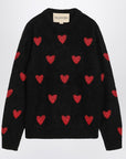 Valentino Jacquard heart pattern sweater black/red