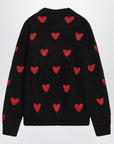 Valentino Jacquard heart pattern sweater black/red