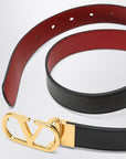Valentino Garavani Reversible VLogo Signature belt in black/red