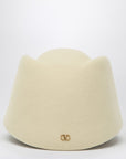 Valentino Garavani Vlogo Signature hat in cream colour wool