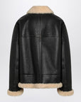 Saint Laurent Black leather and shearling jacket
