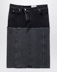 Alexander McQueen Two-tone black denim skirt