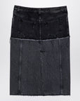 Alexander McQueen Two-tone black denim skirt