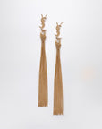 Saint Laurent Cassandre gold dangling earrings