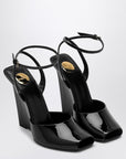 Saint Laurent La Scandale wedge in black patent leather