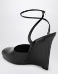 Saint Laurent La Scandale wedge in black patent leather
