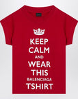 Balenciaga Red cropped t-shirt Keep Calm
