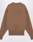 Saint Laurent Caramel coloured plush cotton sweatshirt