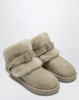 Burberry Chubby snow boots in suede and beige shearling