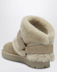 Burberry Chubby snow boots in suede and beige shearling