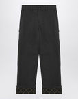 Burberry Black trousers with Check pattern lapels