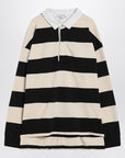 Alexander McQueen Striped Polo Shirt Black/Ivory